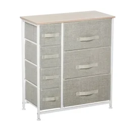 Rootz Living Byråer>Rootz byrå - Skänk - 7 lådor - Modern design - Spånskiva - Non-woven - Ljusgrå - 63,5 cm x 30 cm x 71 cm