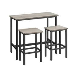 Rootz Living Matgrupper>Rootz 3-delade barbordsset - Pubbord - Counter Height Bord - Spånskiva och stål - Greige fläckigt bläck Svart - 100 cm x 40 cm x 90 cm - 40 cm x 30 cm | Fyndiq