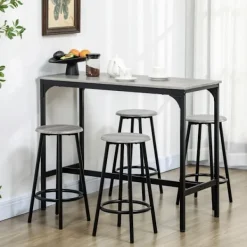 Rootz Living Matgrupper>Rootz 5-delade barbordsset - Industriell matsalsset - Kompakt barmöbel - Utrymmesbesparande design - 110 cm x 50 cm x 89,5 cm bord