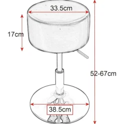 Rootz Living Pallar>Rootz Designer Hocker - Pall - Sittstol - Vridsits - Justerbar stol - Modern pall - Roterande sits - Vit - 15,7x15,7x10,2tum