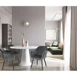 Rootz Living Fåtöljer>Rootz Ergonomic Matstol - Bekväma sittplatser - Snygga möbler - Sammetsklädd - Lätt att montera - Stöder upp till 120 kg - 81 cm x 40 cm x 42 cm