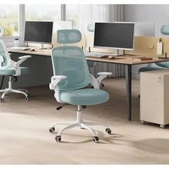 Rootz Living Kontorsmöbler>Rootz Ergonomic Office Chair - Lumbal Support - Justerbar skrivstol - Besättningsnät - 63,5 x 109,5-117,5 x 50 cm