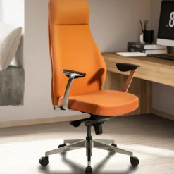 Rootz Living Kontorsmöbler>Rootz Executive Chair - Kontorsstol - Ergonomisk stol - Högkvalitativ klädsel - Armstöd i aluminium - Justerbar sitthöjd - 119cm x 74cm x 74cm