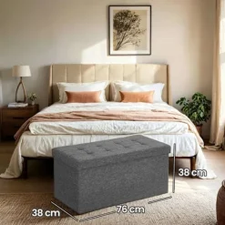 Rootz Living Sittpuffar>Rootz Foldbar Seat Chest - Storage Box - Seat With Storage - 80L Capacity - 76x38x38cm - Max 300 kg - Linde Liknande täckning - Perfekt för hemmabruk | Fyndiq