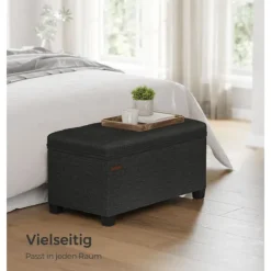 Rootz Living Kistor & Koffertar>Rootz förvaringspall - Ottoman - Fotstöd - MDF-material - 40cm x 76cm x 40cm - Bläck Svart Färg