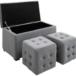 Rootz Living Sittpuffar>Rootz förvaringspallset - Bänk med förvaringsutrymme - 2 X pall