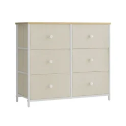 Rootz Living Byråer>Rootz Förvaringsskåp - Lådorganisatör - Spånskiva Ståltyg - Camel Yellow Creme White - 30cm x 80cm x 71cm - Lättvikt - Rymlig - Enkel montering