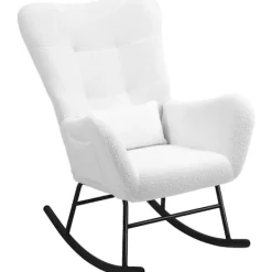 Rootz Living Fåtöljer>Rootz gungstol - fluffig stol - gliderstol - lyxig komfort - 67 cm x 95 cm x 100 cm - vit