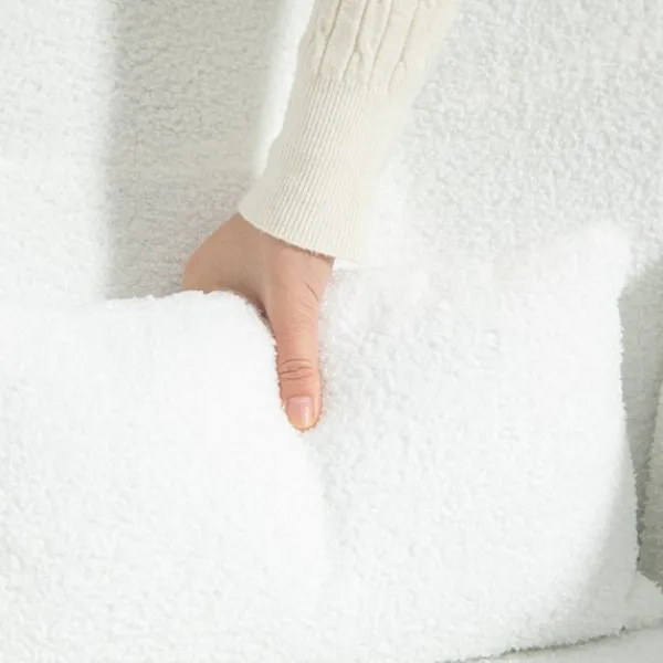 Rootz Living Fåtöljer>Rootz gungstol - fluffig stol - gliderstol - lyxig komfort - 67 cm x 95 cm x 100 cm - vit