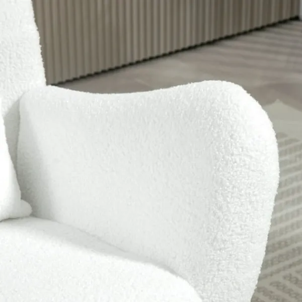 Rootz Living Fåtöljer>Rootz gungstol - fluffig stol - gliderstol - lyxig komfort - 67 cm x 95 cm x 100 cm - vit