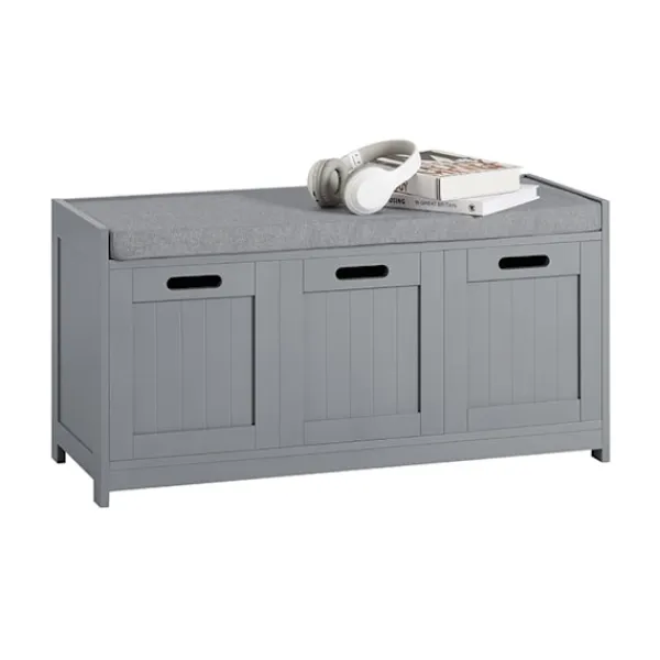 Rootz Living Sideboards>Rootz hallbänk med skoförvaring - Skoskåp - Entréorganisator - Bekväm vadderad sits - Avtagbar kudde - MDF-konstruktion - 90 cm x 45 cm x 35 cm