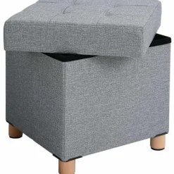 Rootz Living Sittpuffar>Rootz Hocker - Pall med förvaring - ottomansk - Grå sittstol med förvaringsutrymme - 38 x 40 x 38 cm (B/H/D)