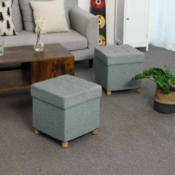 Rootz Living Sittpuffar>Rootz Hocker - Pall med förvaring - ottomansk - Grå sittstol med förvaringsutrymme - 38 x 40 x 38 cm (B/H/D)