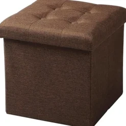 Rootz Living Sittpuffar>Rootz hopfällbar förvaringspall - Osmansk bänk - Kompakt pall - MDF E1-struktur - Andningsbart linne - 37,5 cm x 38 cm x 37,5 cm