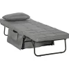 Rootz Living Soffor>Rootz hopfällbar säng - 4-i-1 Fåtölj - Ottomansk solstol - Grå -