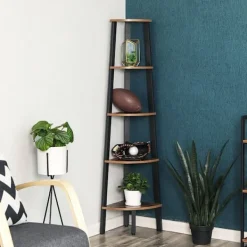 Rootz Living Hyllor>Rootz hörnhylla med 5 hyllor - Flytande hylla - Industriell design - Vägghylla - Trähylla - Industriell hylla - Förvaringshylla - Spånskiva - Vintage | Fyndiq
