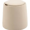 Rootz Living Sittpuffar>Rootz 2-i-1 pall - Soffbord - Sammetslook - Inklusive förvaringsutrymme och avtagbart lock - Beige - Ø44 cm x 47,5 cm
