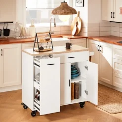 Rootz Living Köksö>Rootz Kitchen Cart - Rolling Kitchen Island - Mobile Storage Trolley - Justerbar hylla - 105x92x46cm