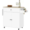 Rootz Living Köksö>Rootz Kitchen Cart With Drawer - Kitchen Island - Servering Cart - Versaile Storage - 106 cm x 42 cm x 87 cm
