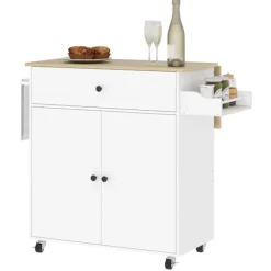 Rootz Living Köksö>Rootz Kitchen Cart With Drawer - Kitchen Island - Servering Cart - Versaile Storage - 106 cm x 42 cm x 87 cm