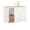 Rootz Living Köksö>Rootz Kitchen Island - Barbord - Beverage Station - Förvaringsskåp - Rubberwood Top - 120cm x 90cm x 56cm