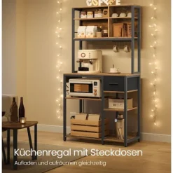 Rootz Living Köksö>Rootz Kitchen Shelf - Storage Rack - Organizer - Vintage Design - 40cm x 80 cm x 180,4 cm