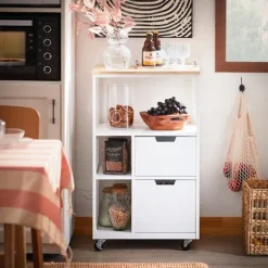 Rootz Living Köksö>Rootz Kitchen Utility Cart - Storage Trolley - Rolling Cart - Easy Mobility - 53x89x37cm