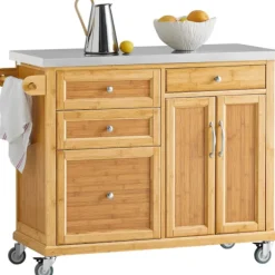 Rootz Living Köksö>Rootz Köksförvaringsvagn - Köksö - Köksskåp - Skåp - Skänk med topp i rostfritt stål