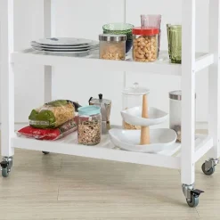 Rootz Living Köksö>Rootz Köksförvaringsvagn Serveringsvagn Kökshylla med topp av gummi 2 lådor 2 hyllor