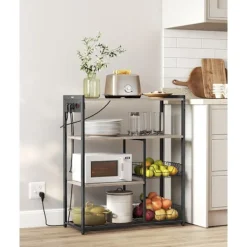 Rootz Living Köksö>Rootz kökshylla Greige fläckigt bläck Svart - Förvaringsställ - Spånskiva - Stål - Organisering - 35cm x 80cm x 93,5cm