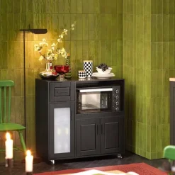 Rootz Living Köksö>Rootz Köksskåp - Mikrovågsställ - Förvaringsskåp - MDF(E1) - 88,5 cm x 89 cm x 40 cm - Elegant design - 100 cm x 48 cm x 18 cm Förpackning