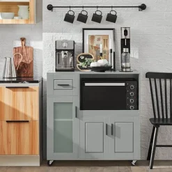 Rootz Living Köksö>Rootz Köksskåp Skänk - Hallgarderob - Köksvagn - MDF Konstruktion - Justerbar hylla - Mobildesign - 89cm x 89cm x 40cm