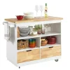 Rootz Living Köksö>Rootz Köksskåp Skåp Skänk Köksö Köksförvaringsvagn med gummiträ