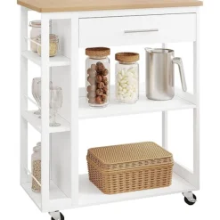 Rootz Living Köksö>Rootz Köksvagn - Rullvagn - Serveringsvagn - Robust MDF - 73cm x 88cm x 38cm