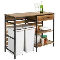 Rootz Living Köksö>Rootz Kommod Kitchen Island - Hallgarderob - Köksskåp - Rymlig förvaring - Robust metallstomme - Justerbara fötter - 120cm x 90cm x 45cm