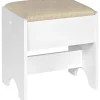 Rootz Living Pallar>Rootz Make -Up Pall - Vanity Seat - Foot Pall - Bekväm 150 kg kapacitet - Elegant brun vit - 40 cm x 45 cm x 30 cm