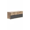 Rootz Living Byråer>Rootz Mason Lowboard - Gray - TV Stand - Buffet - Basalt Grey Front - Nox Oak Body - Hållbar - 130 cm x 53 cm x 44 cm