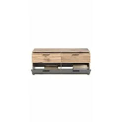 Rootz Living Byråer>Rootz Mason Lowboard - Gray - TV Stand - Buffet - Basalt Grey Front - Nox Oak Body - Hållbar - 130 cm x 53 cm x 44 cm