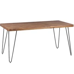 Rootz Living Matbord>Rootz matbord massivt trä Sheesham 120cm matbord träbord Metallben köksbord Landhaus mörkbrunt
