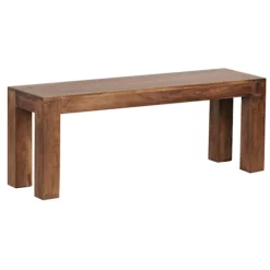 Rootz Living Matgrupper>Rootz matsalsbänk massivt trä Sheesham 120 x 45 x 35 cm träbänk naturprodukt Köksbänk i lantlig stil