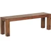 Rootz Living Matgrupper>Rootz matsalsbänk massivt trä Sheesham 140 x 45 x 35 cm träbänk naturprodukt Köksbänk i lantlig stil