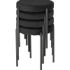 Rootz Living Pallar>Rootz matsalsstolar - Mjuk stoppning - Accentstol - Tunna metallben - Ergonomisk design - 4 stapelbara pallar - Velvet Touch Polyestertyg-stål - Svart | Fyndiq