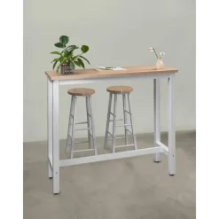 Rootz Living Matgrupper>Rootz Modern Barbord och Pallset - Pubbordsset - Matsalsset i bänkhöjd - Slitstarkt, reptåligt, enkelt underhåll - Stålstomme, MDF-skiva - 120 cm x 40 | Fyndiq