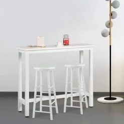 Rootz Living Matgrupper>Rootz Modern Barbords- och pallset - Pubbordsset - Matsalsset i bänkhöjd - Robust metallstomme - Reptålig - Lätt att rengöra - 120 cm x 40 cm (Bord), | Fyndiq