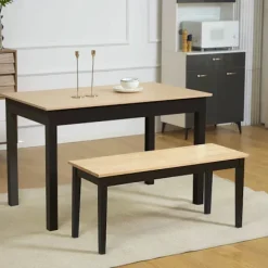 Rootz Living Balkongmöbler>Rootz Modern Bänk för 2 personer - Träbänk - Massivt trä - Lackat - Vardagsrum - Entré - Matsal - Furu - Natur + Svart - 102L x 36W x 45H cm