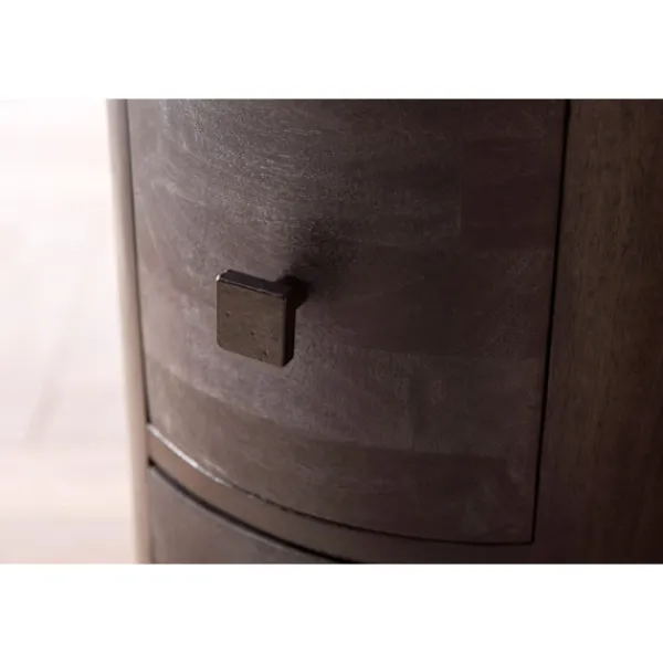 Rootz Living Byråer>Rootz Modern byrå - Skänk - Förvaringsskåp - Mangoträ - 34cm x 85cm x 34cm - Svart - Fyra lådor - Unik ådring - Hög stabilitet - Avtagbara lådor