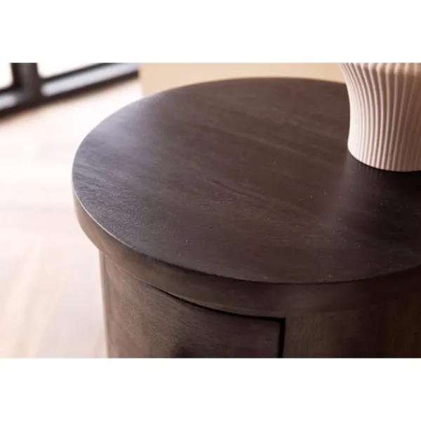 Rootz Living Byråer>Rootz Modern byrå - Skänk - Förvaringsskåp - Mangoträ - 34cm x 85cm x 34cm - Svart - Fyra lådor - Unik ådring - Hög stabilitet - Avtagbara lådor