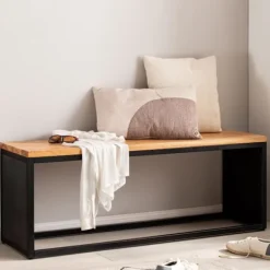 Rootz Living Balkongmöbler>Rootz Modern Design Bänk - Träsits - Paneler med stenutseende - Handgjorda - Kompakt form - Anti-halk fötter - 120 cm x 45 cm x 35 cm