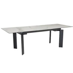 Rootz Living Matbord>Rootz Modern Large Matsalsbord - Rektangulärt marmorlook - Utdragbart bord - Plats för 10 - 180-240cm x 95cm x 77cm