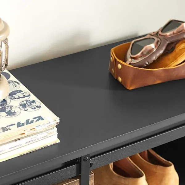 Rootz Living Sideboards>Rootz Modern skänk med skjutdörr - Kommod - Skoskåp - Mångsidig förvaring - Justerbara hyllor - Slitstarkt PB-material - 80cm x 89cm x 35cm